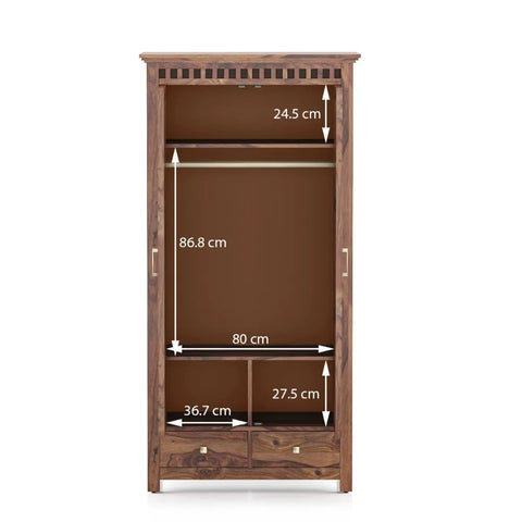 Venus Solid Wood 2 Door Wardrobe