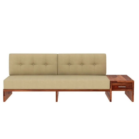 Priti : Valencia L-Shaped Wooden Sofa with Side Storage Drawer