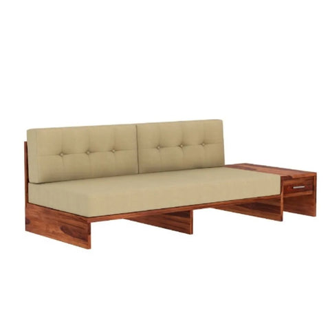 Priti : Valencia L-Shaped Wooden Sofa with Side Storage Drawer