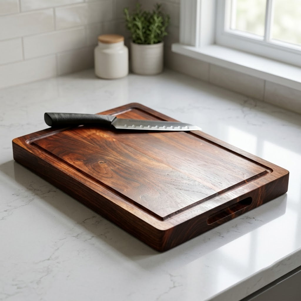 Acacia Wood Heavy Duty Cutting Board | Thick Reversible Chopping Board