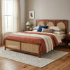 PRITI Wood and Cane Bed: Elegant, Durable & Comfort-Enhancing Design