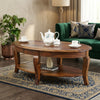 PRITI Sheesham Wood Oval Coffee Table | Wooden Coffee Table for Living Room