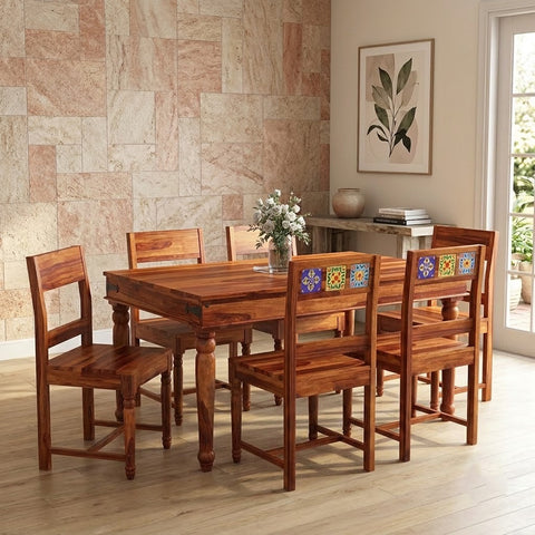 PRITI : Woodenio 6 Seater Dining Table Set
