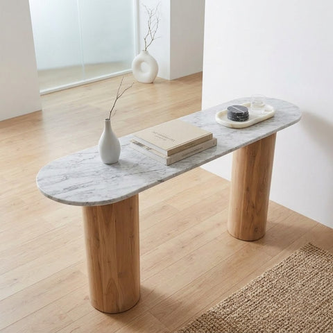 Brown Console Table for Living Room and Entryway