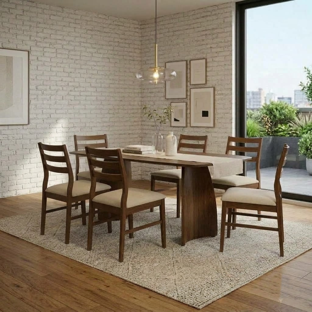 Brown single dining chair for contemporary home interiors