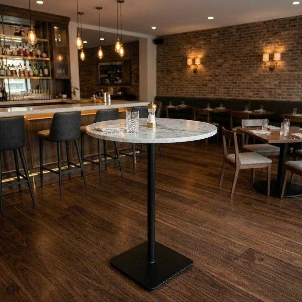 Compact Stone Top Table for Two, 750 or 1050 mm High