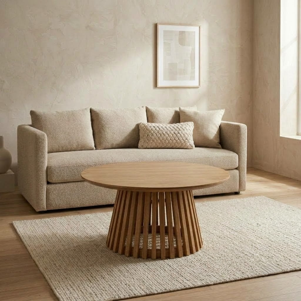 Contemporary Mango Wood pedestal coffee table for home interiors