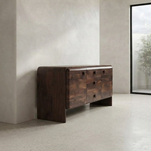 Contemporary dark wood sideboard for modern home interiors