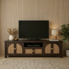 Dark Walnut Sheesham wood TV cabinet with storage by PRITI