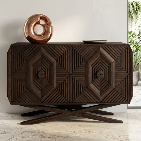 Dark Walnut Sheesham wood cabinet for living room