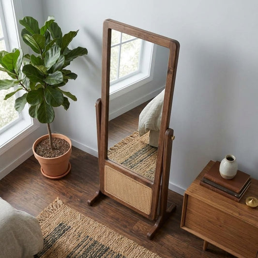 Dark Walnut Sheesham wood full length dressing mirror