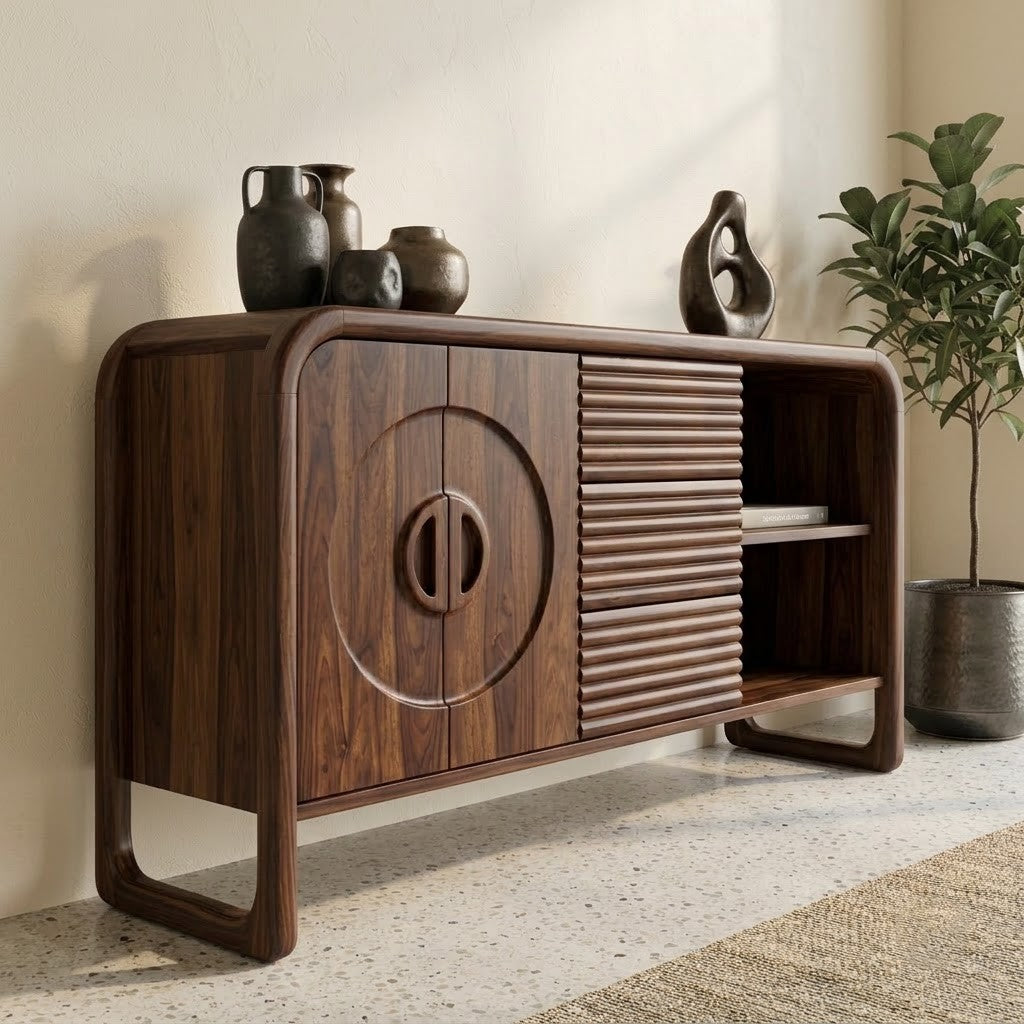 Dark Walnut Sheesham wood storage cabinet 