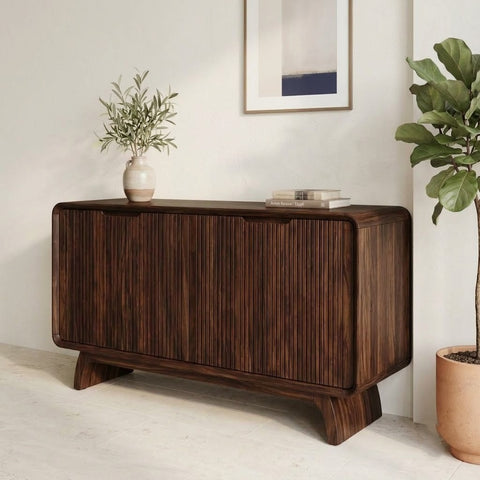 Dark Walnut Sheesham wood storage cabinet for living room