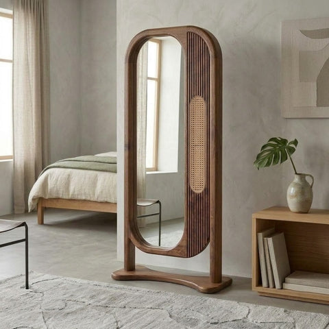 Dark Walnut Sheesham wooden full body dressing mirror