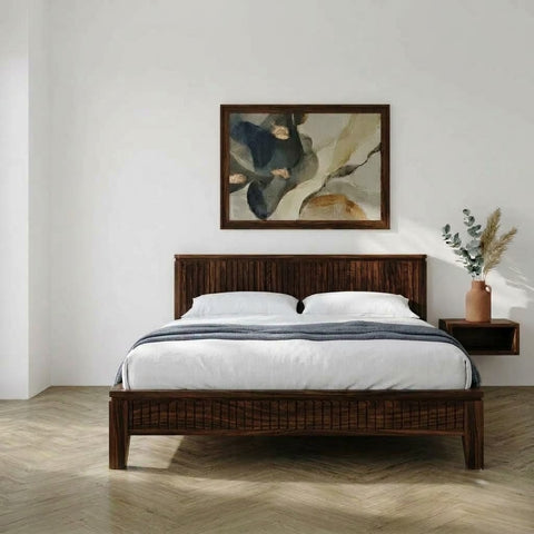 Dark Walnut Sheesham wooden nightstand for modern bedroom