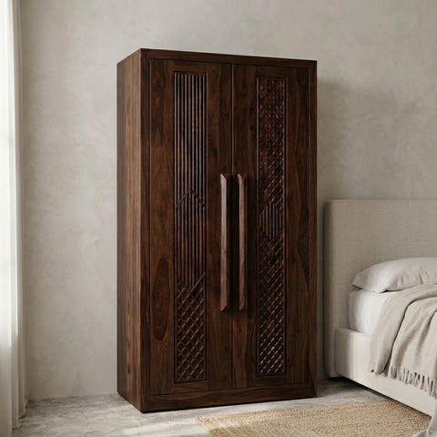 Dark Walnut wooden cupboard for clothes and bedroom storage