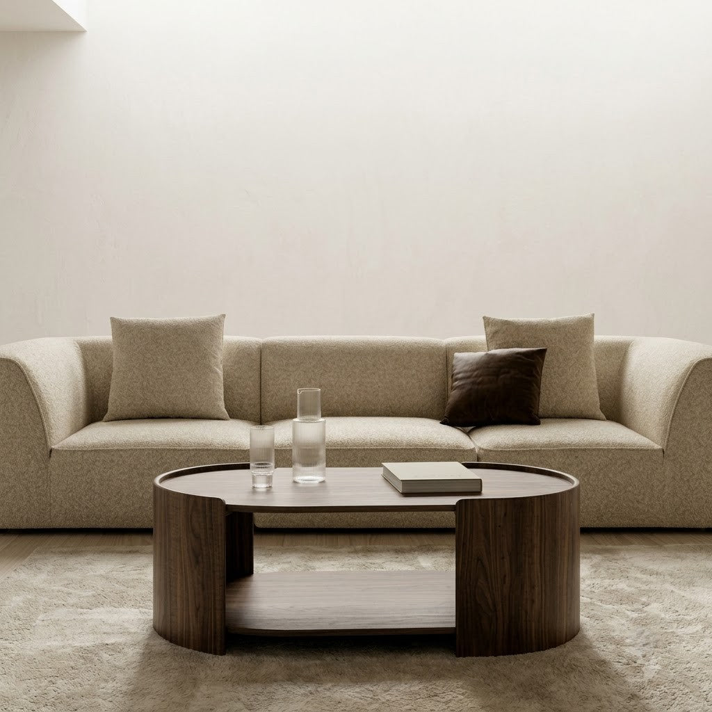 Dark walnut wooden centre table for contemporary sofa sets