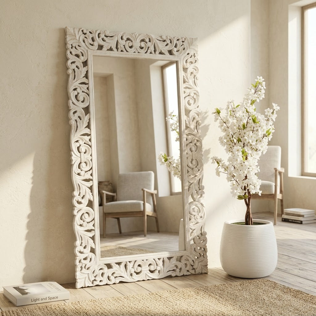 Decorative carved mirror for bedroom and living room
