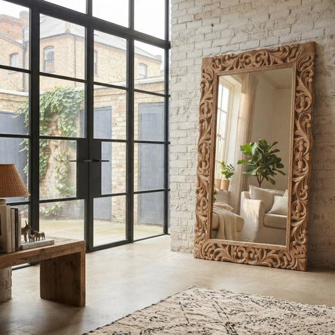 Decorative frame mirror for entryway and dressing area