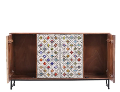 Johannes Carved with Tile Fitting Sideboard