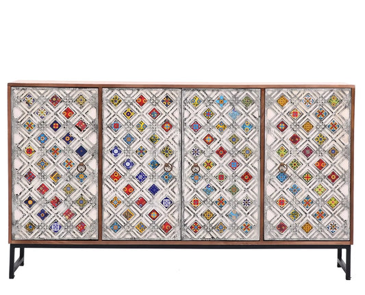 Johannes Carved with Tile Fitting Sideboard