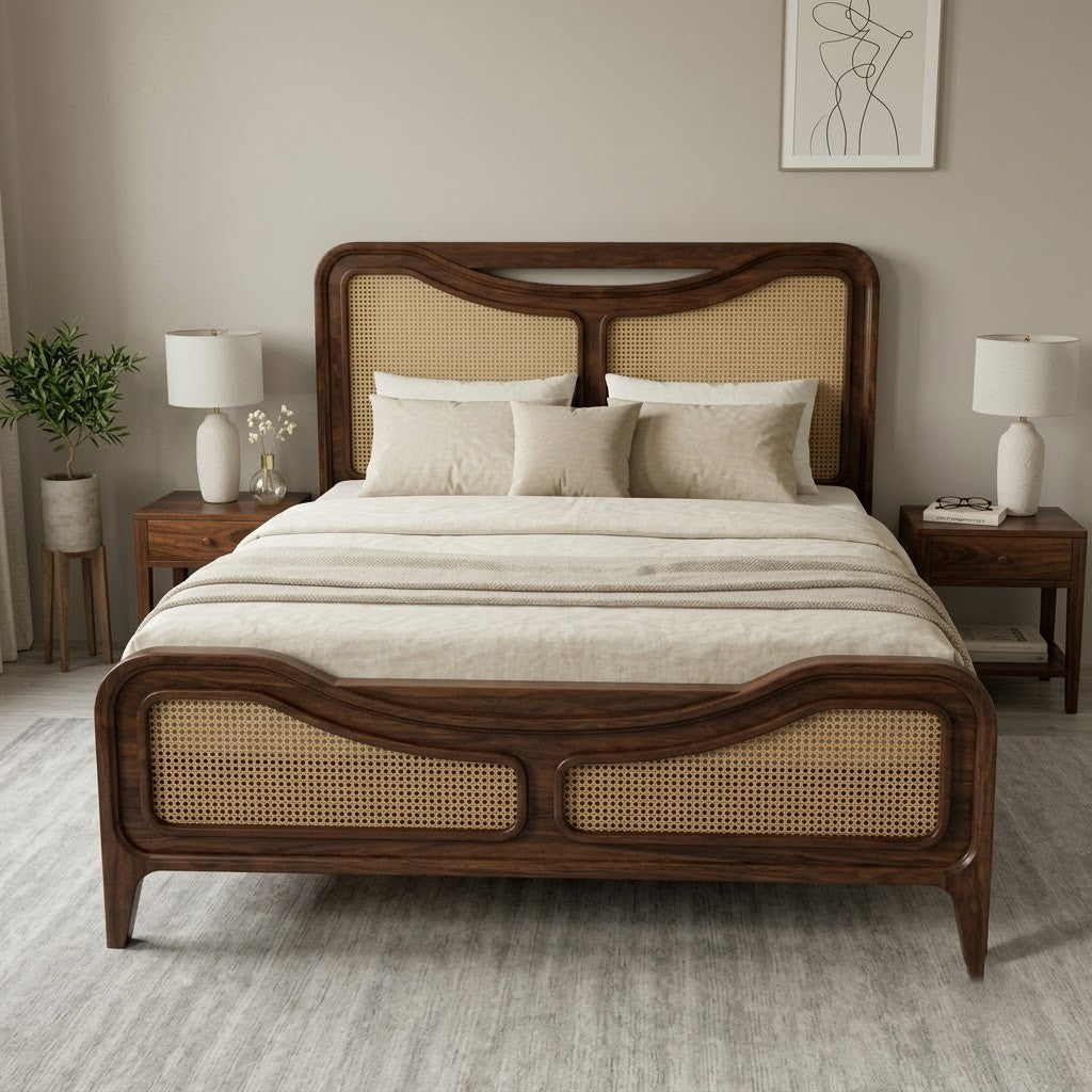 Elegant Sheesham Wood Bed for Modern Master Bedrooms