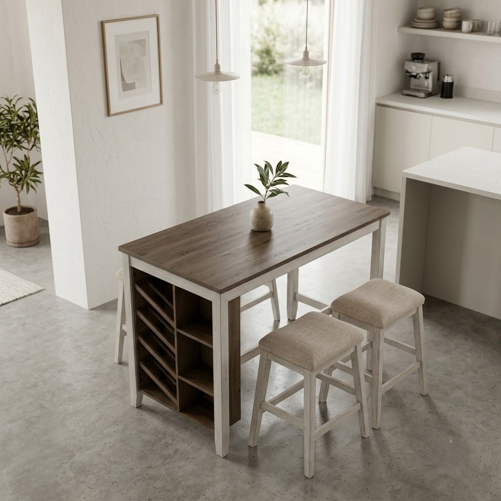 Elevated dining table with integrated storage for contemporary homes