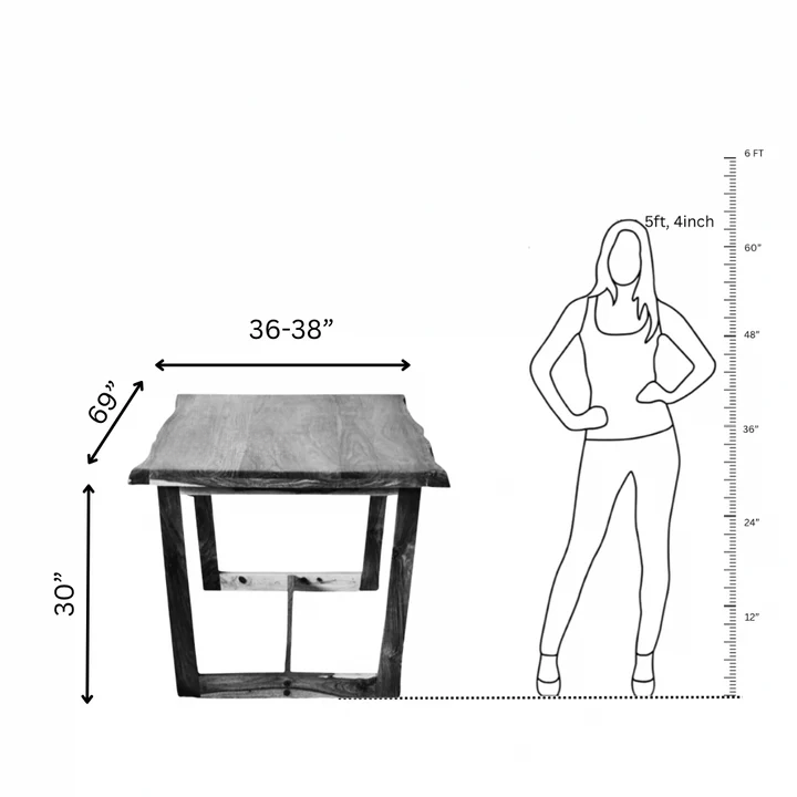 PRITI Dining Table With Cane Weave Chairs