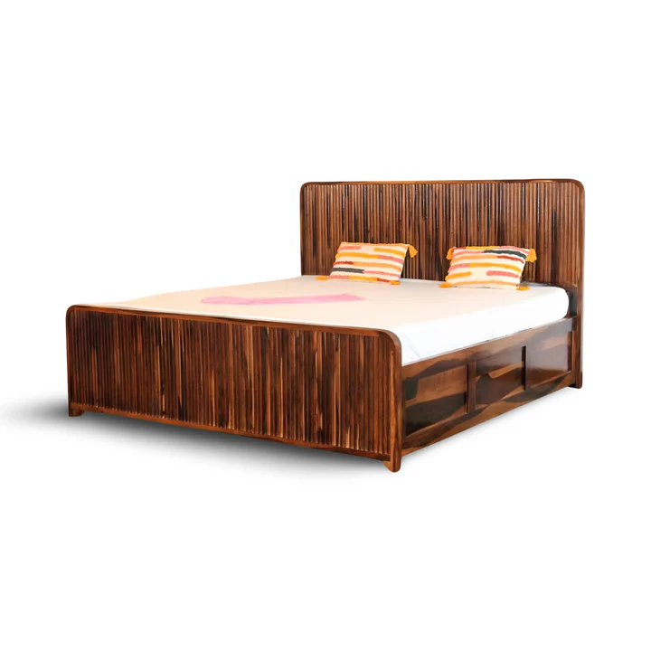 PRITI Solid Wood Storage Bed