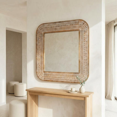 Large 121 × 121 cm square mirror for home décor