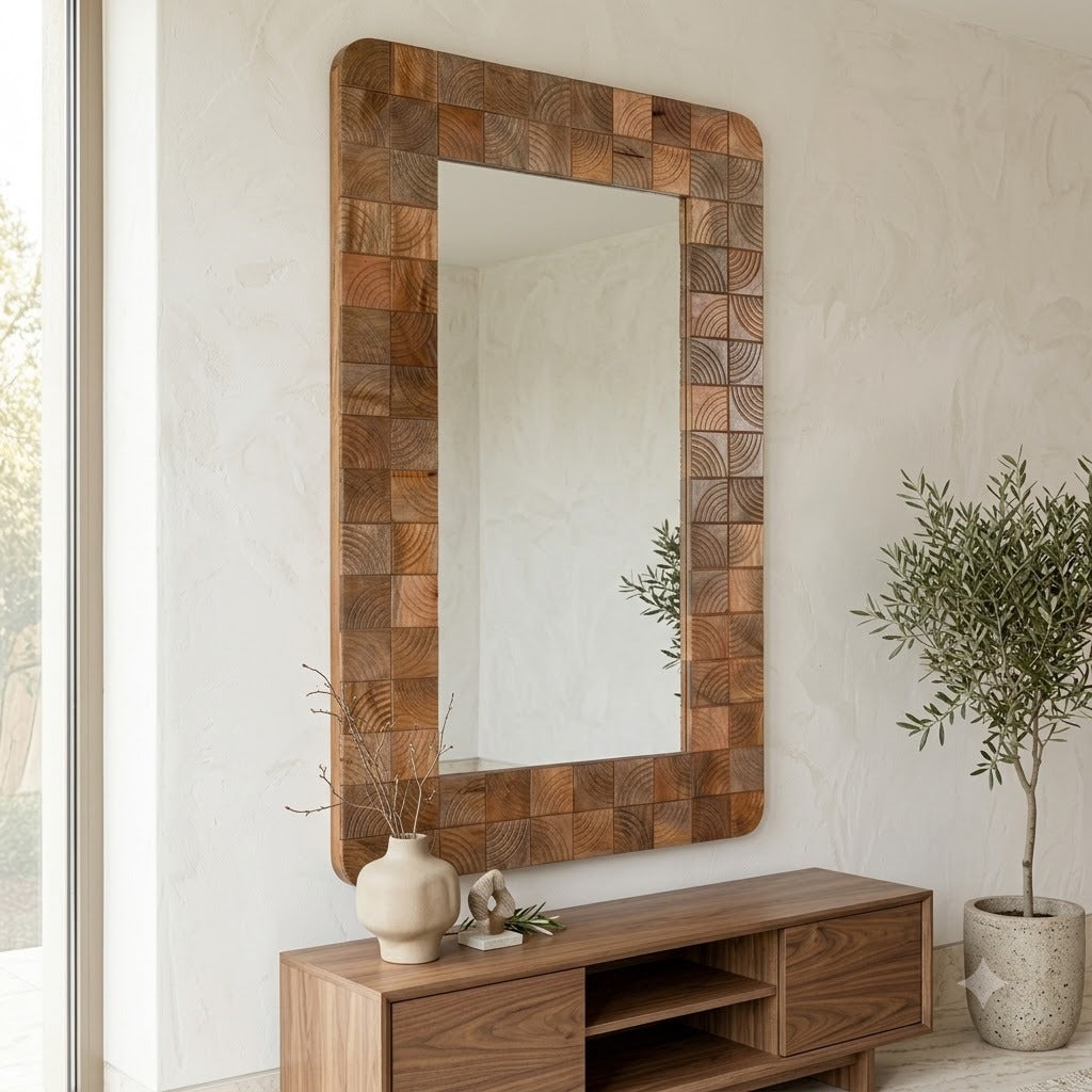 Large rectangular wall mirror for living room decoration