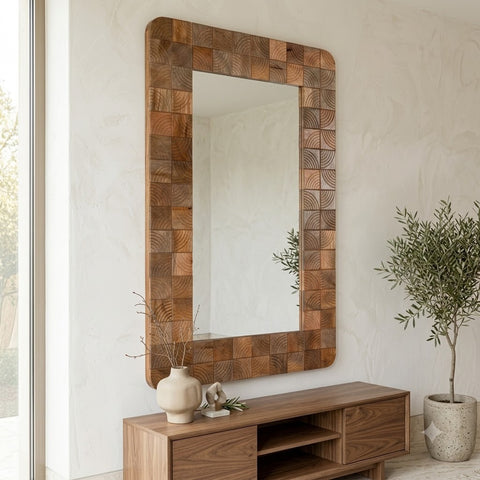 Large rectangular wall mirror for living room decoration