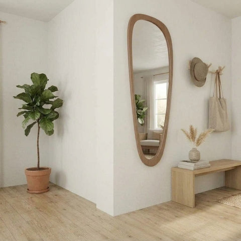 Minimalist Pebble Shaped Mirror for Entryway & Bedroom