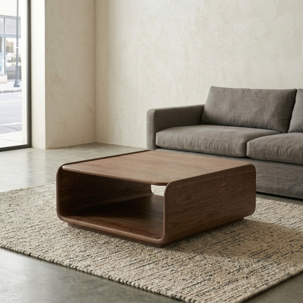 Modern 75 cm round living room table with compact design