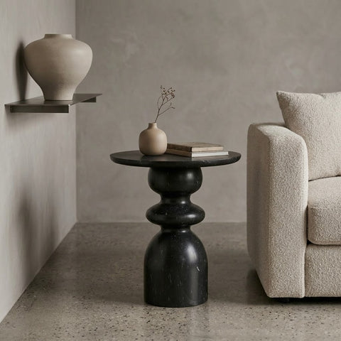 Modern Black Marble Accent Table for Living Room – PRITI