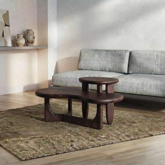Modern Dark Wooden Coffee Table for Living Room