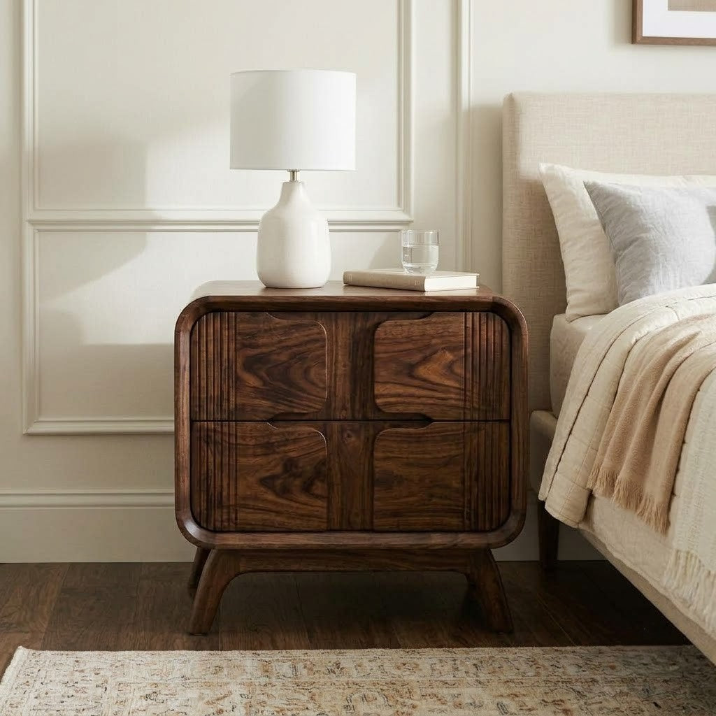 Modern Wooden Bedside Cabinet for Bedroom Storage