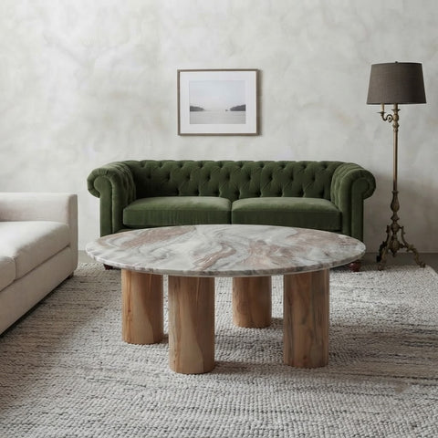 Modern round brown coffee table for home