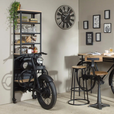 Priti Tata Black Metal Motorcycle Front Shelf