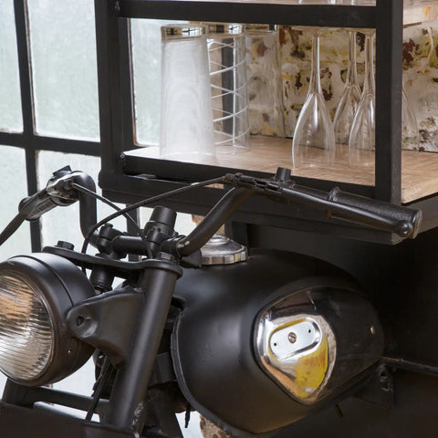Priti Tata Black Metal Motorcycle Front Shelf