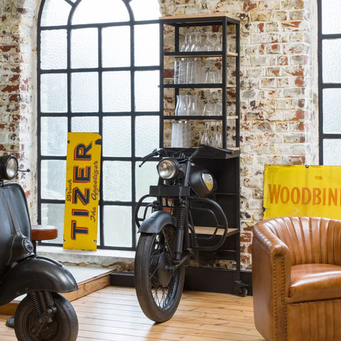 Priti Tata Black Metal Motorcycle Front Shelf
