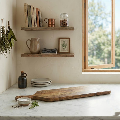 Natural Mango Wood Serving Board | Rustic Wooden Platter for Snacks & Cheese