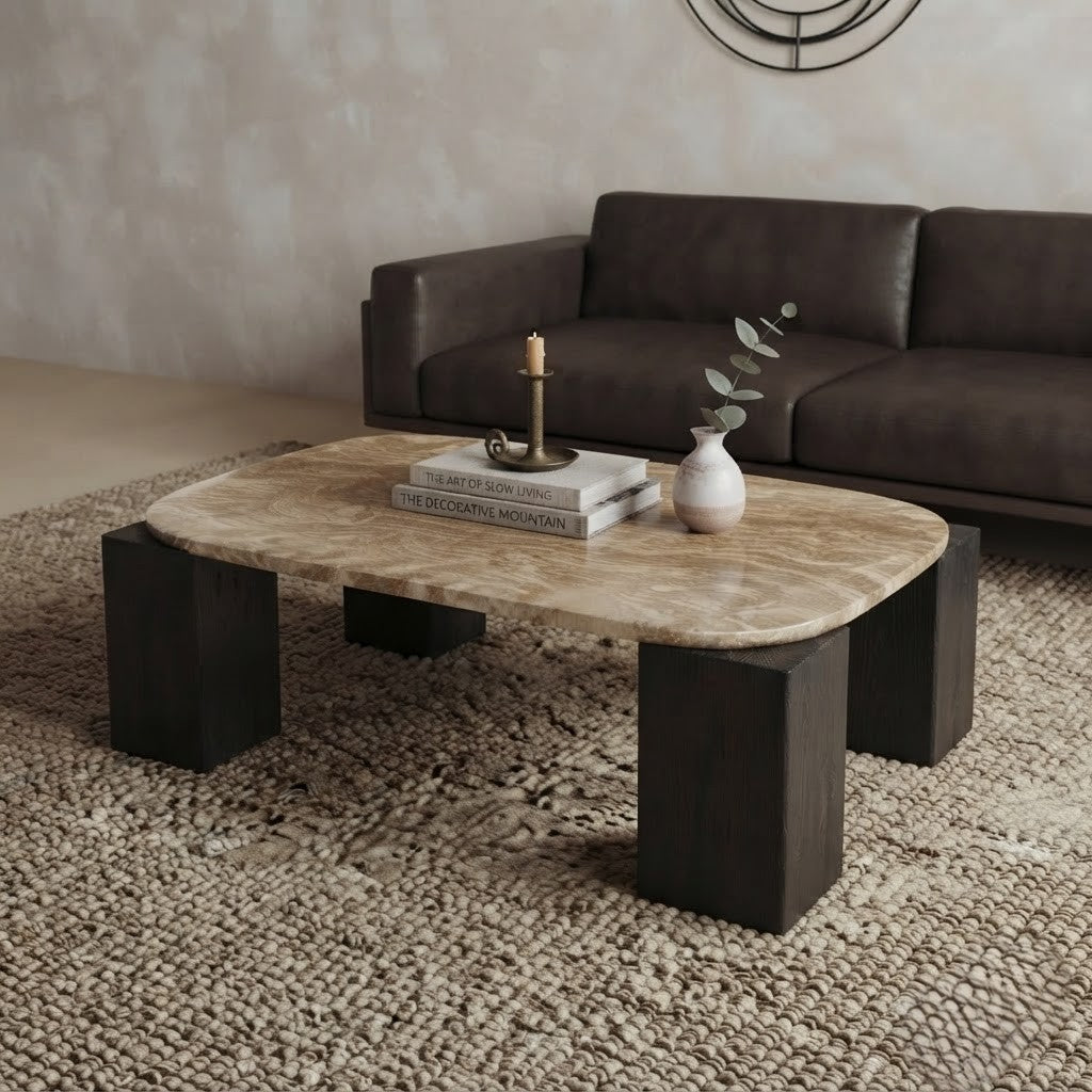 PRITI 100 × 100 × 40 cm modern center table