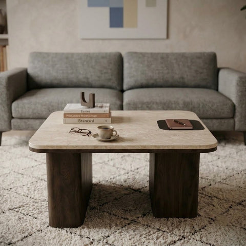 PRITI 100×100 cm square wooden centre table for living room