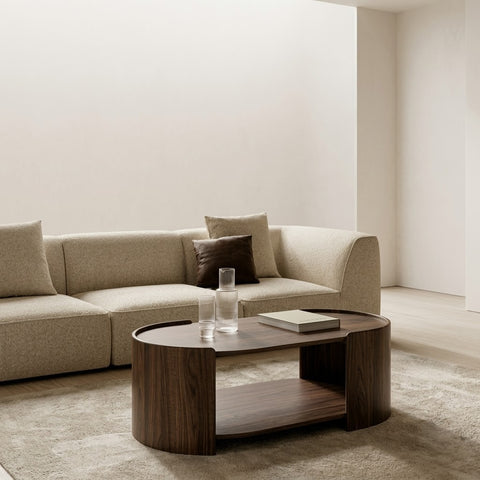 PRITI 110 cm coffee table with rich dark walnut finish
