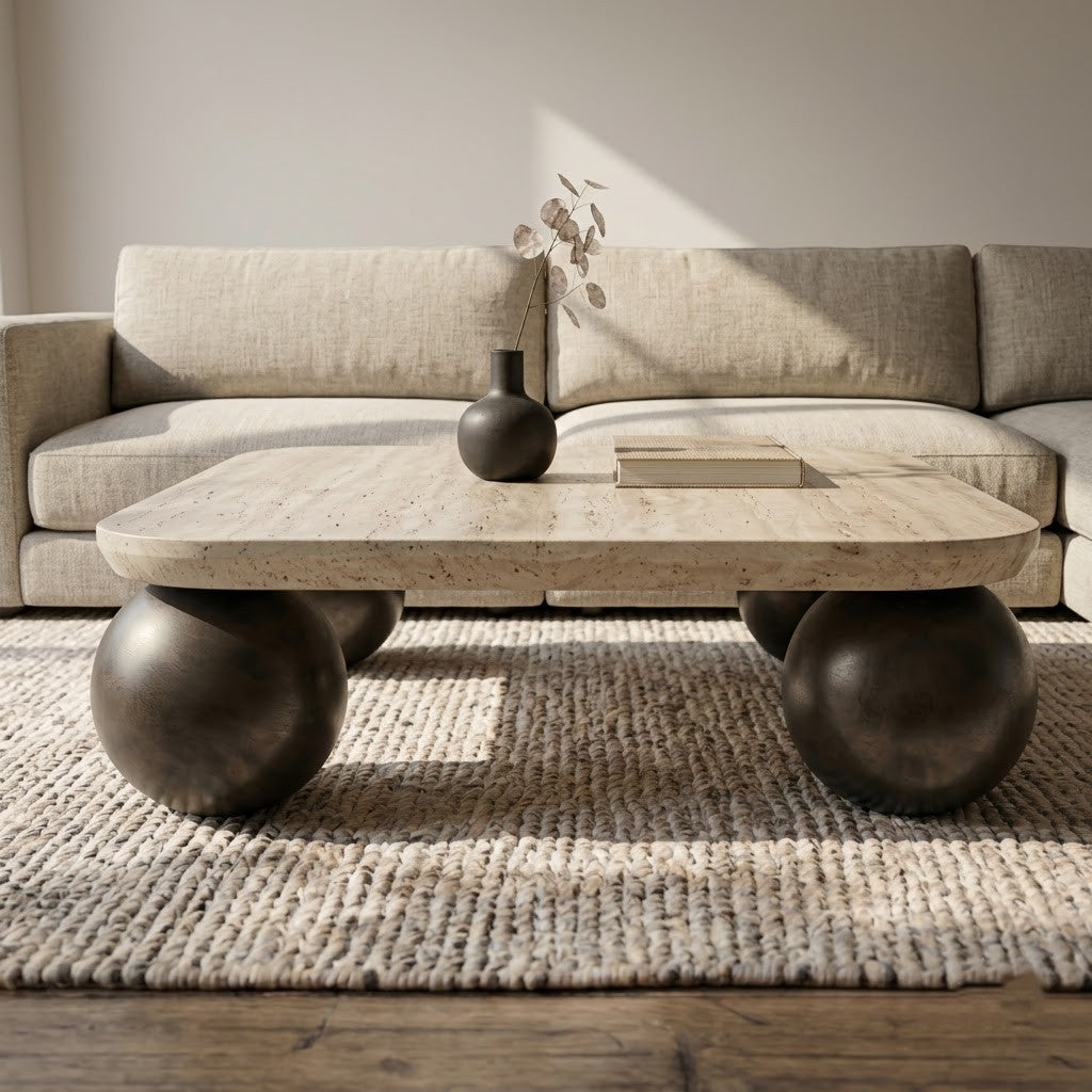 PRITI 120 cm Solid Wood Coffee Table for Home Décor