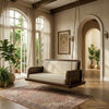 PRITI 2 Seater Wooden Swing with Crème Boucle Upholstery
