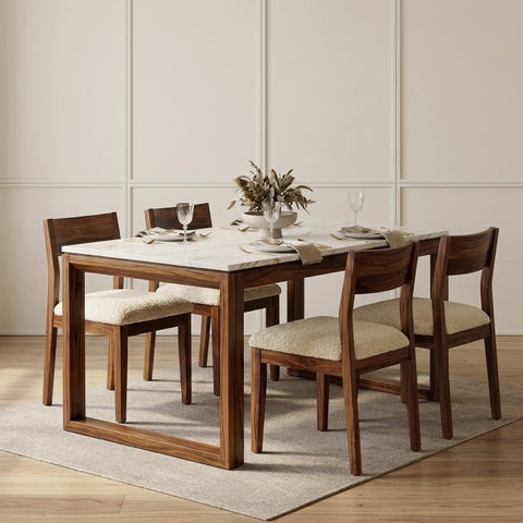 PRITI 6 Seater Dining Table Set in Solid Sheesham Wood