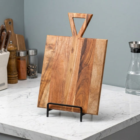PRITI Acacia Wood Chopping Board with Triangular Handle