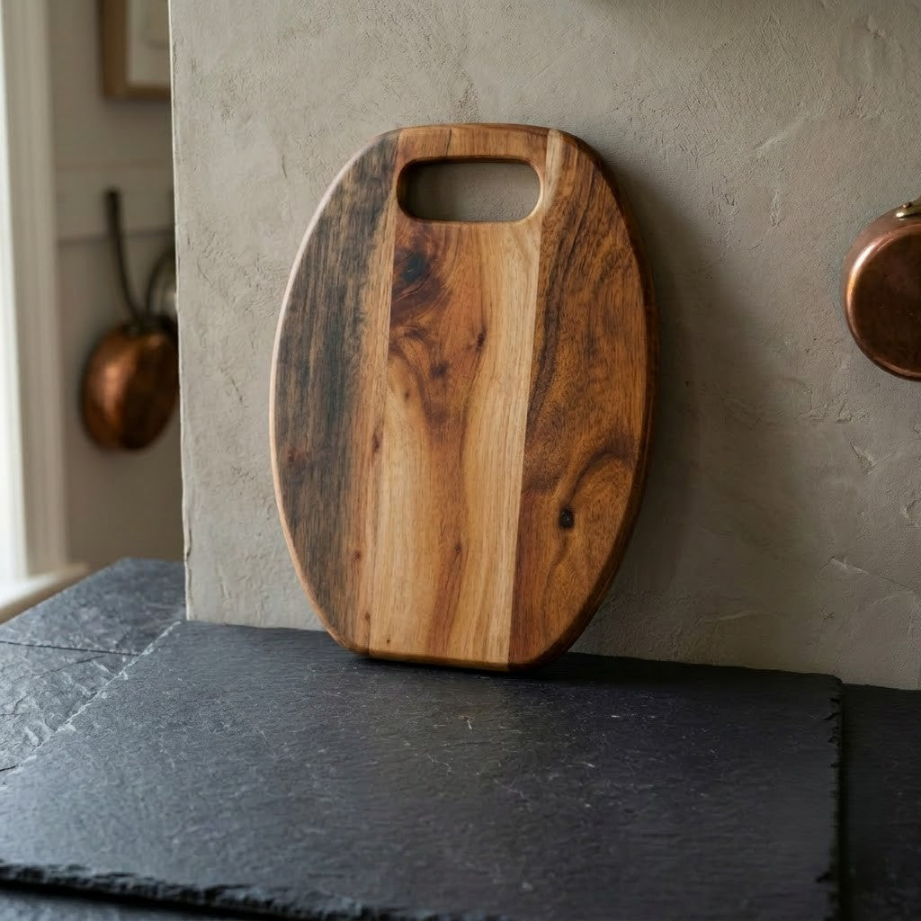 PRITI Acacia Wood Cutting & Serving Board | Reversible Wooden Chopping Board